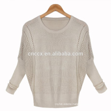 woman open stitch bat sleeves spring summer knitwear